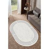 Carmine Carpet(3182) Dijital Baskılı Dekoratif Yıkanabilir Oval Kaymaz Taban Halı beyaz.jpg 80 x 200