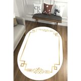 Carmine Carpet(3197) Dijital Baskılı Dekoratif Yıkanabilir Oval Kaymaz Taban Halı beyaz.jpg 40 x 60