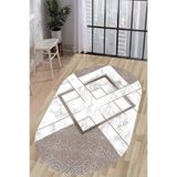 Carmine Carpet(3258) Dijital Baskılı Dekoratif Yıkanabilir Oval Kaymaz Taban Halı krem.jpg 80 x 200