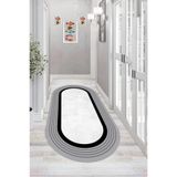 Carmine Carpet(3325) Dijital Baskılı Dekoratif Yıkanabilir Oval Kaymaz Taban Halı gri.jpg 160 x 230