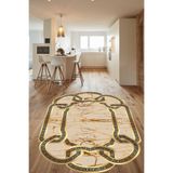 Carmine Carpet(3491) Dijital Baskılı Dekoratif Yıkanabilir Oval Kaymaz Taban Halı gold.jpg 120 x 200
