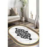 Carmine Carpet(3568) Dijital Baskılı Dekoratif Yıkanabilir Oval Kaymaz Taban Halı altın.jpg 80 x 150