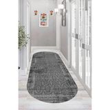 Carmine Carpet(3594) Dijital Baskılı Dekoratif Yıkanabilir Oval Kaymaz Taban Halı gri.jpg 80 x 150