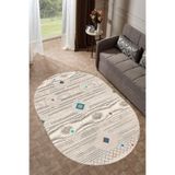 Carmine Carpet(3653) Dijital Baskılı Dekoratif Yıkanabilir Oval Kaymaz Taban Halı gri.jpg 120 x 300