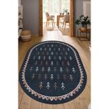 Carmine Carpet(3670) Dijital Baskılı Dekoratif Yıkanabilir Oval Kaymaz Taban Halı lacivert.jpg 180 x 280