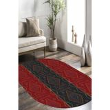 Carmine Carpet(3697) Dijital Baskılı Dekoratif Yıkanabilir Oval Kaymaz Taban Halı kırmızı.jpg 120 x 200