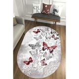 Carmine Carpet(3762) Dijital Baskılı Dekoratif Yıkanabilir Oval Kaymaz Taban Halı gri.jpg 80 x 150