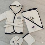 Carnaval Bebek Premium Bornoz Seti - 0 - 1 Yaş - Lacivert