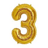 Carnaval Folyo Rakam Balon ''3''Rakamı Gold 40 Inç 100 Cm