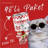 Carnaval Kaliteli Yaş Mama 48 Adet Yetişkin Kedi Konservesi - Kuzu Etli 400 gr - Yetişkin Kedi Konservesi 400 Gr x 48 Adet