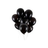 Carnaval Partiyeri Siyah Metalik Balon 10 Lu
