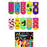 CARNAVAL SOCKS 10'lu Meyve Desenli Renkli Patik Çorap Kutusu - 37 - 43 - Çok Renkli