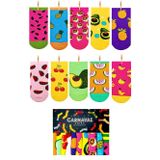 Carnaval Socks 10'LU MEYVE DESENLİ RENKLİ PATİK ÇORAP KUTUSU