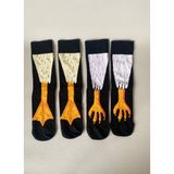 Carnaval Socks 2’li Kuş Ayağı Desenli Unisex Soket Çorap Seti – Ördek & Kuş Pençesi Tasarım (1 Çift + 1 Çift) - 36 - 43 - 000-Siyah