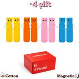 Carnaval Socks 4lü Manyetik El Ele Çorap Kutusu Eğlenceli Renkli Çorap Seti - Standart - Çok Renkli