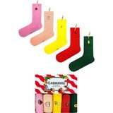 Carnaval Socks 5’li Bilek Nakışlı Meyveler Desenli Renkli Çorap Kutusu | Kadın Günlük Hediye Seti - Karışık-Çok Renkli - 37 - 41