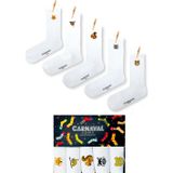 Carnaval Socks 5'li Nakışlı Hayvanlar Desenli unisex beyaz Çorap Kutusu