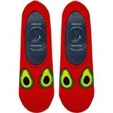 Carnaval Socks Avakado Desenli Kırmızı Renkli Kaymaz Slikonlu Babet Çorap - 37 - 44 - Çok Renkli