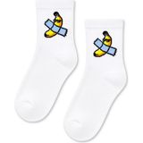 Carnaval Socks Bantlanmış Muz Desenli Beyaz Yarım Konç Kısa Çorap - Standart - Çok Renkli