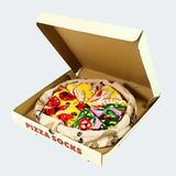 Carnaval Socks Carnaval Unisex Hediye Pizza Kutusu Çorap - Pizza Desenli Pamuk Çorap - Pizza Socks Box - Standart - Çok Renkli