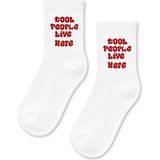 Carnaval Socks Cool People Live Here Yazılı Beyaz Yarım Konç Kısa Çorap - Standart - Çok Renkli