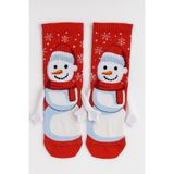 Carnaval Socks El Ele Tutuşan Kardan Adam Desenli Yılbaşı Çorabı - Standart - Çok Renkli
