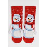 Carnaval Socks El ele tutuşan kardan adam desenli yılbaşı çorabı