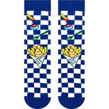 Carnaval Socks Fish & Chips Desenli Fast Food Temalı Damali Soket Çorap - Standart - Çok Renkli