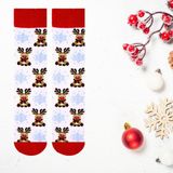 Carnaval Socks Geyik desenli yılbaşı temalı beyaz unisex soket çorap
