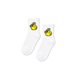 CARNAVAL SOCKS Gözlüklü Ördek Desenli Beyaz Yarım Konç Kısa Çorap