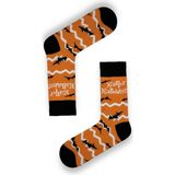 Carnaval Socks Happy Halloween Yazılı Yarasa Desenli Turuncu Renkli Soket Çorap - Çok Renkli - 37 - 44