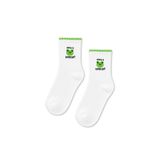 CARNAVAL SOCKS Have A Good Day Kurbağa Desenli Beyaz Yarım Konç Kısa Çorap