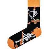 Carnaval Socks Iskelet ve Bal Kabağı Desenli Halloween Çorabı - 37 - 44 - Renkli