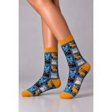 CARNAVAL SOCKS Kedili Çoklu Mavi Unisex Soket Çorap