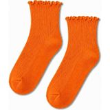 Carnaval Socks Kıvrık Fırfırlı Kadın Soket Çorap - 36 - 42 - Turuncu