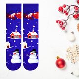 Carnaval Socks Krdan Adam ve Noel Baba Desenli Mavi Christmas Temalı Unisex Soket Çorap - Standart - Çok Renkli