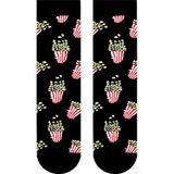 Carnaval Socks Popcorn Desenli Siyah Renkli Soket Çorap