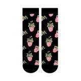 Carnaval Socks Popcorn Desenli Siyah Soket Çorap, 1 adet