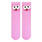 CARNAVAL SOCKS Pörtlek Gözlü Renkli Çorap, Pembe, Pamuklu, Unisex, Eğlenceli Tasarım, 37-44 Numara, 1 Çift