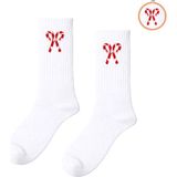 Carnaval Socks Şeker Kamışı Nakışlı Desenli Beyaz Çorap - Standart - Çoklu