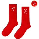 Carnaval Socks Şeker Kamışı Nakışlı Desenli Kırmızı Çorap - Standart - Çoklu