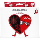 Carnaval Socks Sevgililer Günü 2’li Çorap Seti Kutulu – Kadın Erkek Unisex Romantik Desenli Hediye Çorap - 36 - 41 - Kırmızı