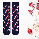 Carnaval Socks Siyah Candy Cane Şeker Kamışı Desenli Yılbaşı Çorabı