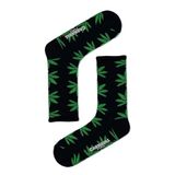 CARNAVAL SOCKS Siyah Mari Yaprak Desenli Spor Soket Çorap,%80 Pamuk Karışımlı, 37-44 Numara, Unisex, Spor ve Günlük Kullanım, 1 Adet Yaprak