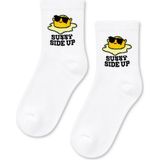 Carnaval Socks Sunny Side Up Yumurta Desenli Beyaz Yarım Konç Kısa Çorap - Standart - Çok Renkli