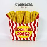 Carnaval Socks Unisex Hediye Patates Kızartması Kutusu Çorap - French Fries Desenli Pamuk Çorap - Fries Socks Box - Standart - Çok Renkli