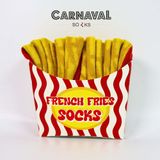 Carnaval Socks Unisex Hediye Patates Kızartması Kutusu Çorap - French Fries Desenli Pamuk Çorap - Fries Socks Box