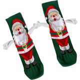 Carnaval Socks Yılbaşı Özel Noel Baba El Ele Tutuşan Çorap, Unisex, Pamuk, 3D Kol Detaylı, Yeşil, Kı - Standart - Çok Renkli