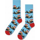 Carnaval Socks Yılbaşı Temalı Su Samuru Desenli Unisex Soket Çorap - Standart - Çok Renkli