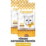 Carnaval Tavuklu Yetişkin Kedi Maması 3kg (2x1.5kg) - 3 Kg